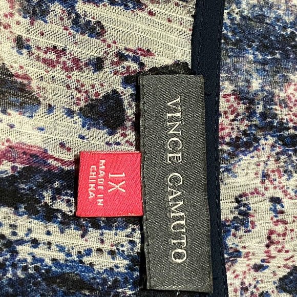 Vince Camuto Blue Tribal Abstract Print Sheer Maxi - Picture 3 of 9